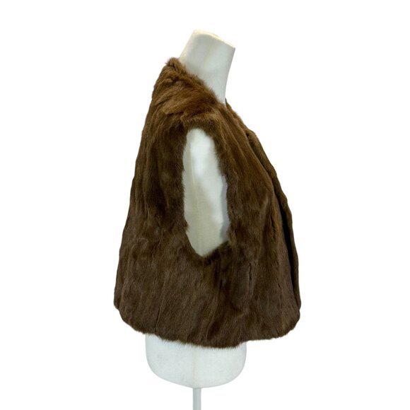 Chocolate Brown Genuine Fur Vest, One of a Kind, Perfect for Layering - Picture 6 of 8